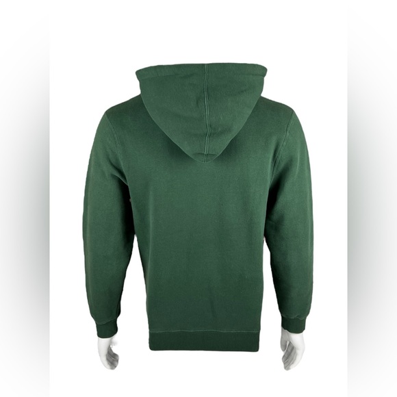 Stussy Mens Medium Hoodie Sweatshirt Green Embroidered Logo Cotton Blend - Picture 4 of 10